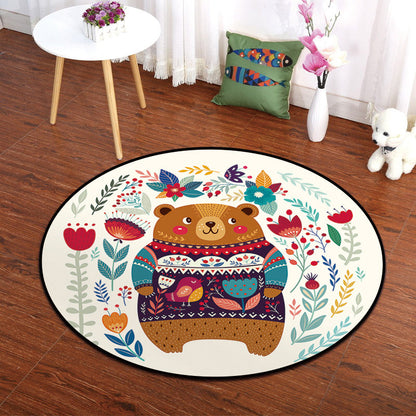 Frendorf | Kleurrijke Dierenschilderij Print Tapijt Multi-Kleurig Cartoon Tapijt Synthetisch Wasbaar Antislip Vlekbestendig Tapijt voor Babykamer