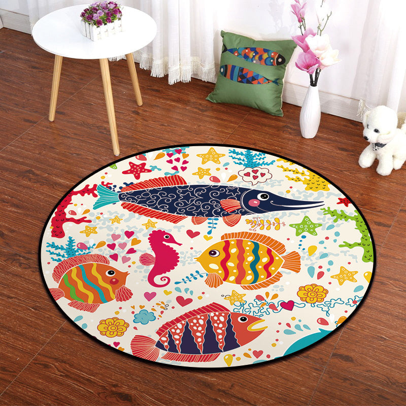 Frendorf | Kleurrijke Dierenschilderij Print Tapijt Multi-Kleurig Cartoon Tapijt Synthetisch Wasbaar Antislip Vlekbestendig Tapijt voor Babykamer