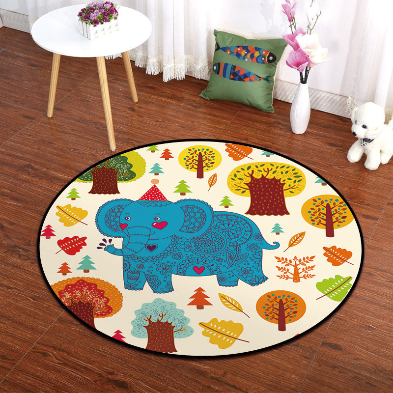 Frendorf | Kleurrijke Dierenschilderij Print Tapijt Multi-Kleurig Cartoon Tapijt Synthetisch Wasbaar Antislip Vlekbestendig Tapijt voor Babykamer