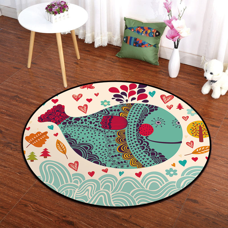 Frendorf | Kleurrijke Dierenschilderij Print Tapijt Multi-Kleurig Cartoon Tapijt Synthetisch Wasbaar Antislip Vlekbestendig Tapijt voor Babykamer