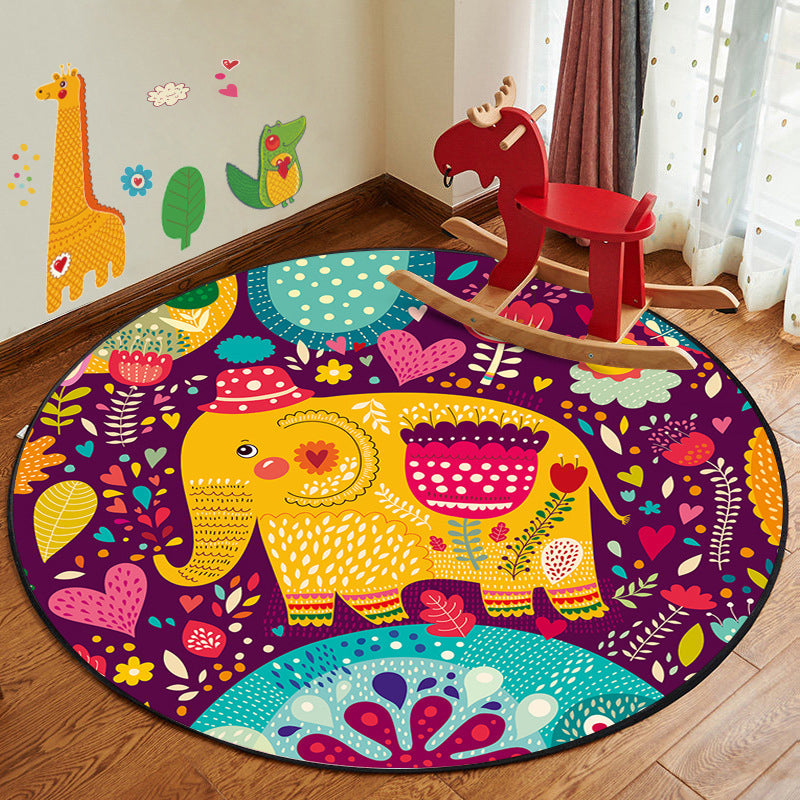 Frendorf | Leren en Spelen Cartoon Tapijt Multi Color Dierenpatroon Tapijt Huisdier Vriendelijk Anti-Slip Onderzijde Wasbaar Tapijt voor Kinderen