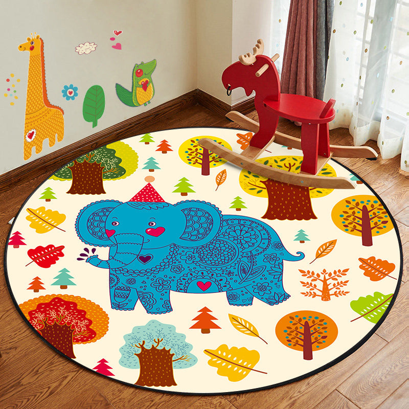 Frendorf | Leren en Spelen Cartoon Tapijt Multi Color Dierenpatroon Tapijt Huisdier Vriendelijk Anti-Slip Onderzijde Wasbaar Tapijt voor Kinderen