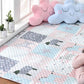 Frendorf | Zachte Dierafdruk Gequilt Tapijt Multi Color Cartoon Tapijt Katoen Gemakkelijk Onderhoud Tapijt voor Kinderkamer