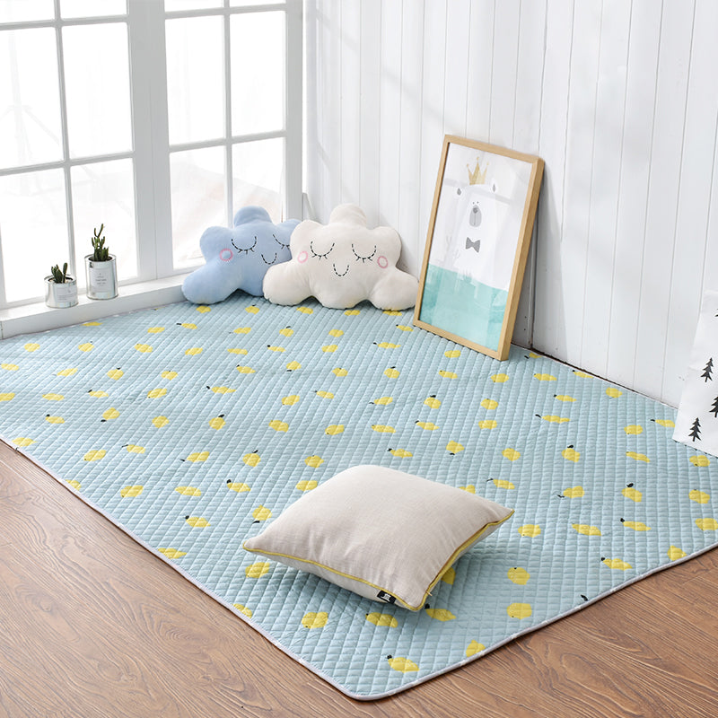 Frendorf | Zachte Dierafdruk Gequilt Tapijt Multi Color Cartoon Tapijt Katoen Gemakkelijk Onderhoud Tapijt voor Kinderkamer