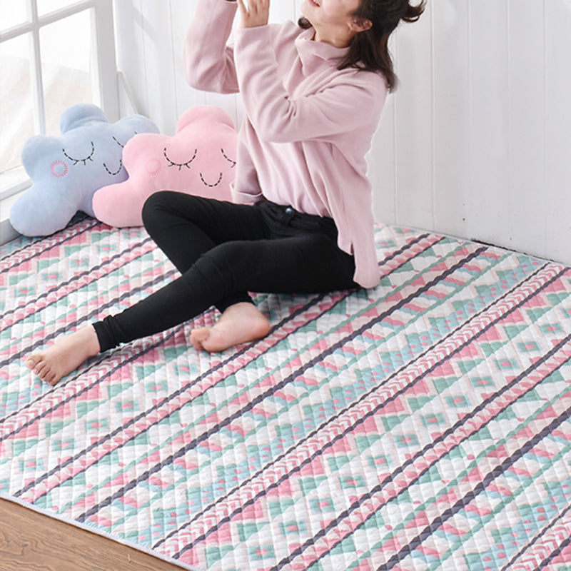 Frendorf | Zachte Dierafdruk Gequilt Tapijt Multi Color Cartoon Tapijt Katoen Gemakkelijk Onderhoud Tapijt voor Kinderkamer