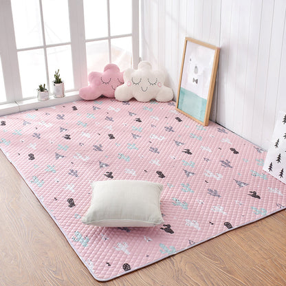 Frendorf | Zachte Dierafdruk Gequilt Tapijt Multi Color Cartoon Tapijt Katoen Gemakkelijk Onderhoud Tapijt voor Kinderkamer