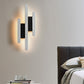 Moderne lineare wandmontierte Licht Acryl Weiß Nachttisch LED Wandleuchte in warm/weißem Licht, 12,5"/16,5"/20,5" H