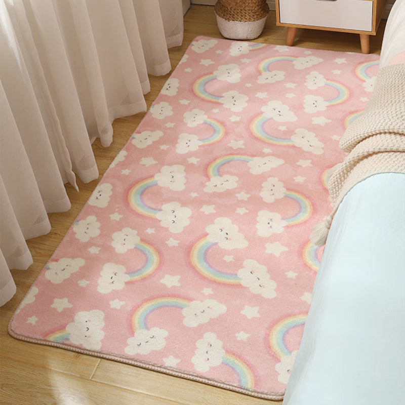 Frendorf | Stijlvolle Multi-Kleurige Kinderen Tapijt Katoen Patroon Vloerkleed Machine Wasbaar Huisdier Vriendelijk Antislip Ondergrond Tapijt voor Meisjes Slaapkamer