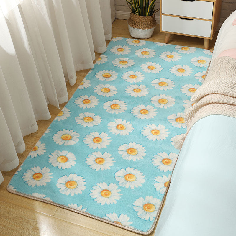 Frendorf | Stijlvolle Multi-Kleurige Kinderen Tapijt Katoen Patroon Vloerkleed Machine Wasbaar Huisdier Vriendelijk Antislip Ondergrond Tapijt voor Meisjes Slaapkamer