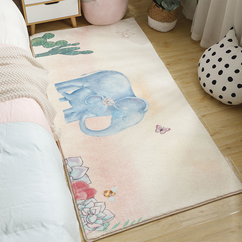 Frendorf | Babyish Multicolor Animal Rug Baumwolle Cartoon Teppich Waschbar Rutschfest Fleckenresistenter Teppich für Kinder