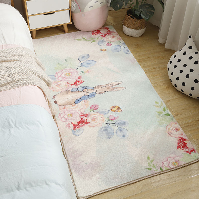 Frendorf | Babyish Multicolor Animal Rug Baumwolle Cartoon Teppich Waschbar Rutschfest Fleckenresistenter Teppich für Kinder