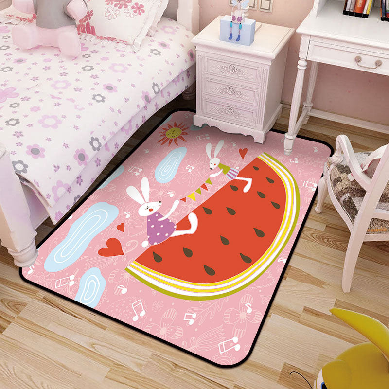 Frendorf | Kinderkunst Teken Print Tapijt Multi-Kleur Synthetisch Tapijt Antislip Huisdiervriendelijk Machinewasbaar Vloerkleed voor Kinderkamer