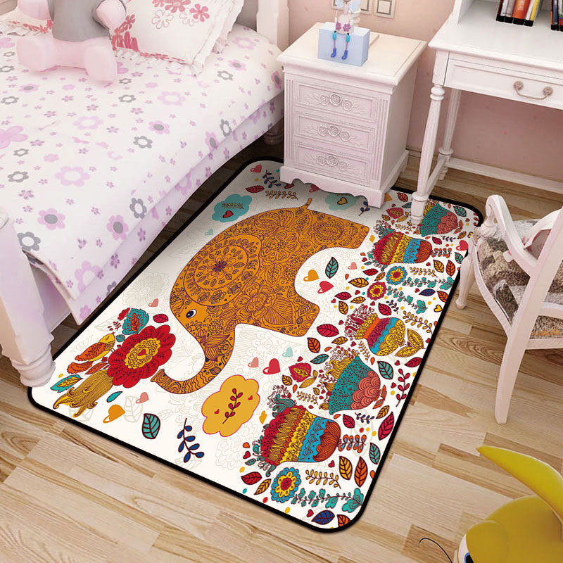 Frendorf | Kinderkunst Teken Print Tapijt Multi-Kleur Synthetisch Tapijt Antislip Huisdiervriendelijk Machinewasbaar Vloerkleed voor Kinderkamer