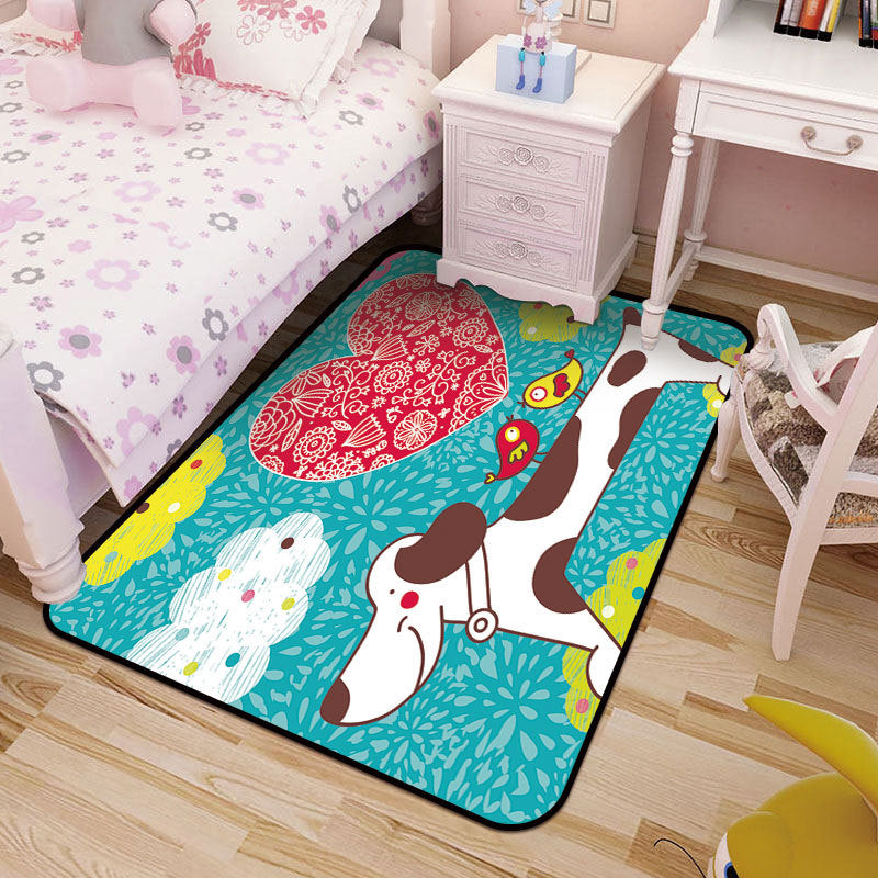 Frendorf | Kinderkunst Teken Print Tapijt Multi-Kleur Synthetisch Tapijt Antislip Huisdiervriendelijk Machinewasbaar Vloerkleed voor Kinderkamer