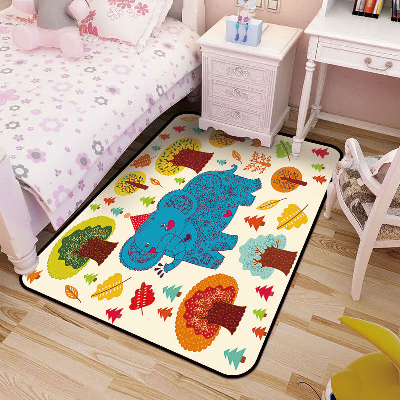 Frendorf | Kinderkunst Teken Print Tapijt Multi-Kleur Synthetisch Tapijt Antislip Huisdiervriendelijk Machinewasbaar Vloerkleed voor Kinderkamer