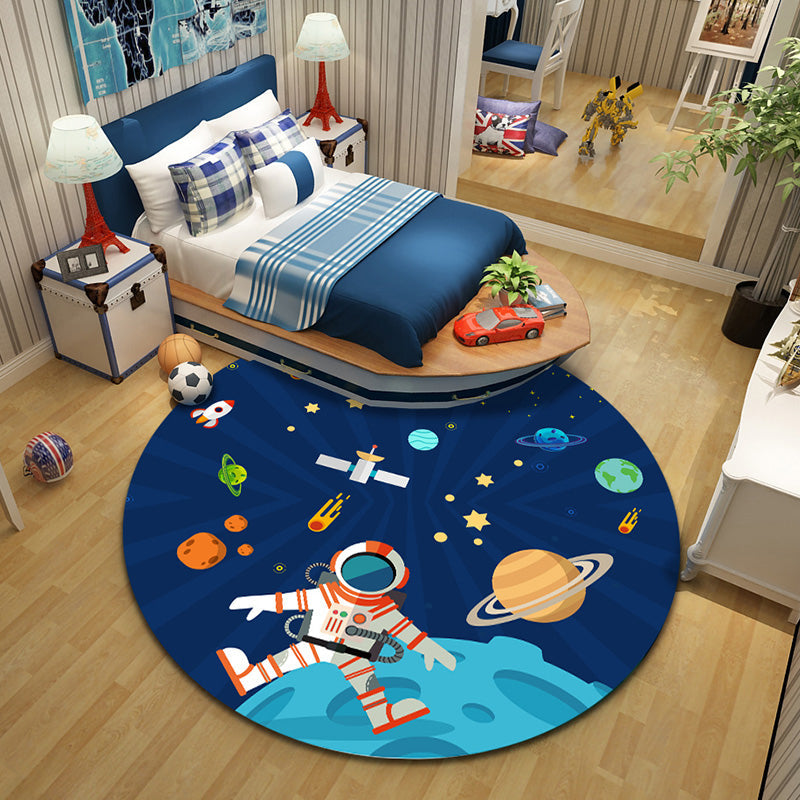 Frendorf | Cartoon Character Indoor Rug Multi Colored Polyester Carpet Stain Resistant Non-Slip Backing Pet Friendly Rug for Child Room