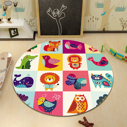 Frendorf | Cartoon Character Indoor Rug Multi Colored Polyester Carpet Stain Resistant Non-Slip Backing Pet Friendly Rug for Child Room