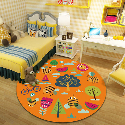 Frendorf | Cartoon Character Indoor Rug Multi Colored Polyester Carpet Stain Resistant Non-Slip Backing Pet Friendly Rug for Child Room