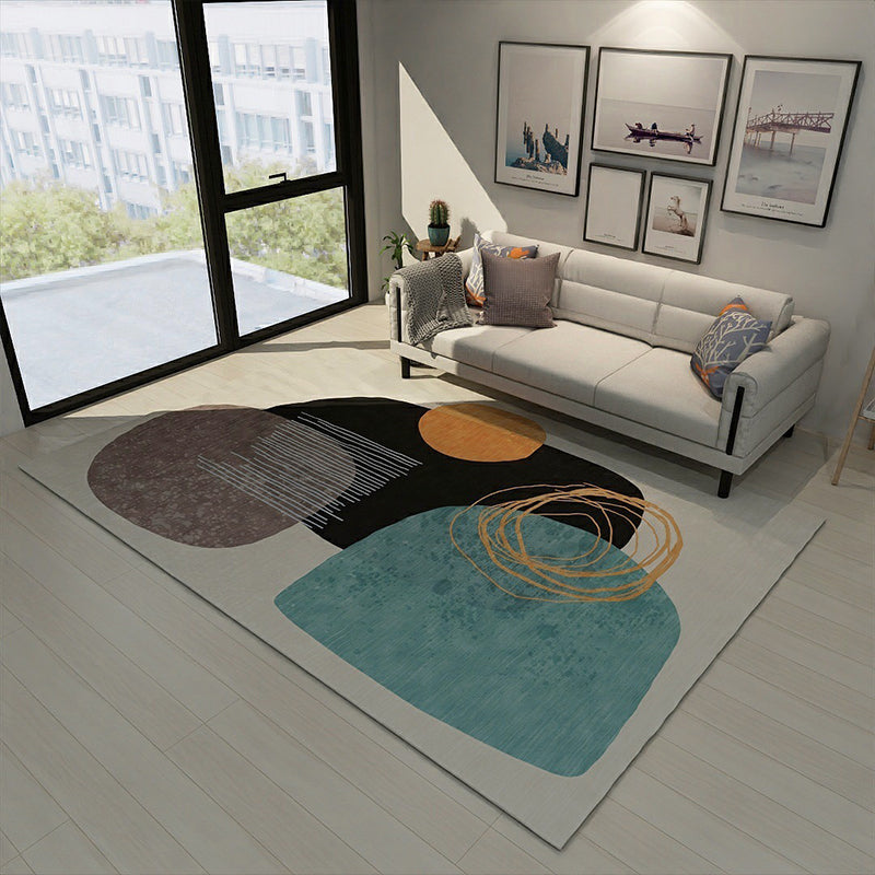 Frendorf | Art Deco Nordic Vloerkleed Multikleur Kleurblok Vloerkleed Wasbaar Antislip Huisdier Vriendelijk Tapijt voor Woonkamer