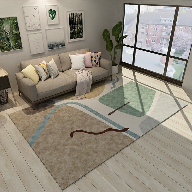 Frendorf | Art Deco Nordic Vloerkleed Multikleur Kleurblok Vloerkleed Wasbaar Antislip Huisdier Vriendelijk Tapijt voor Woonkamer