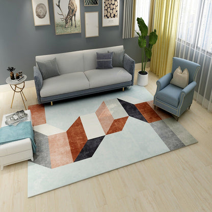 Frendorf | Multi gekleurde geometrische bloktapijt synthetisch Scandinavisch tapijt machinewasbaar huisdiervriendelijk antislip tapijt voor woonkamer