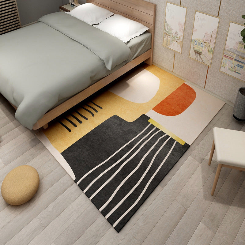 Frendorf | Multi gekleurde geometrische bloktapijt synthetisch Scandinavisch tapijt machinewasbaar huisdiervriendelijk antislip tapijt voor woonkamer