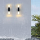 Frendorf | Rechthoekige Outdoor Wandlamp Verlichting Acryl Moderne LED Wandlamp Fixture in Zwart