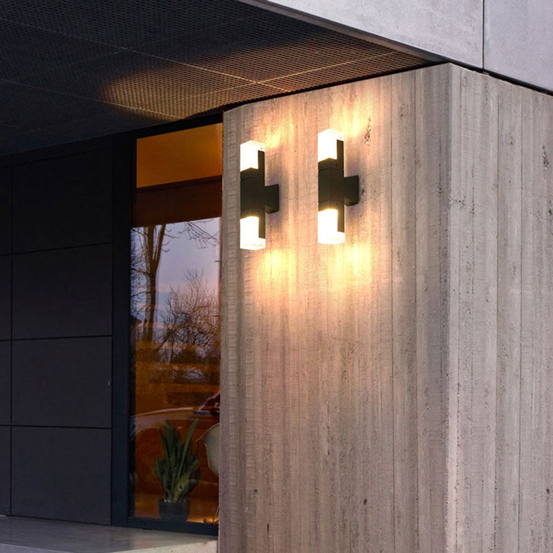 Frendorf | Rechthoekige LED Wandverlichting Hedendaagse Acryl Zwarte Wandlamp voor Balkon