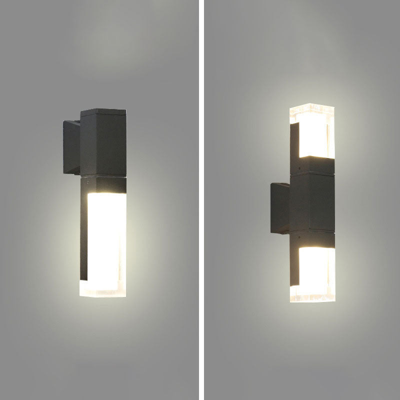 Frendorf | Rechthoekige LED Wandverlichting Hedendaagse Acryl Zwarte Wandlamp voor Balkon