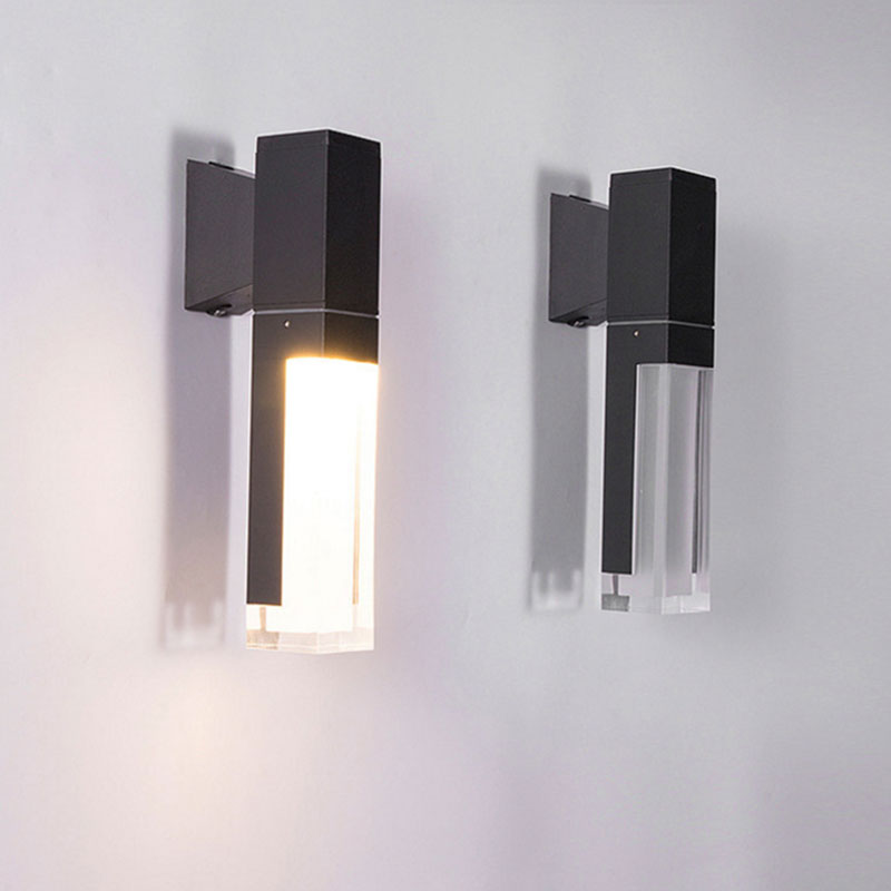 Frendorf | Rechthoekige LED Wandverlichting Hedendaagse Acryl Zwarte Wandlamp voor Balkon
