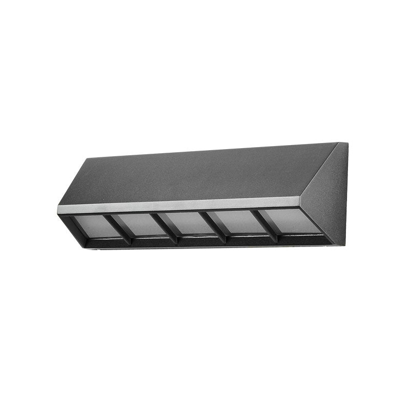 Frendorf | Dreieckige Prisma Metallische LED Wandleuchte Einfachheit Texturiert Schwarze Wandlampe Beleuchtung für Patio