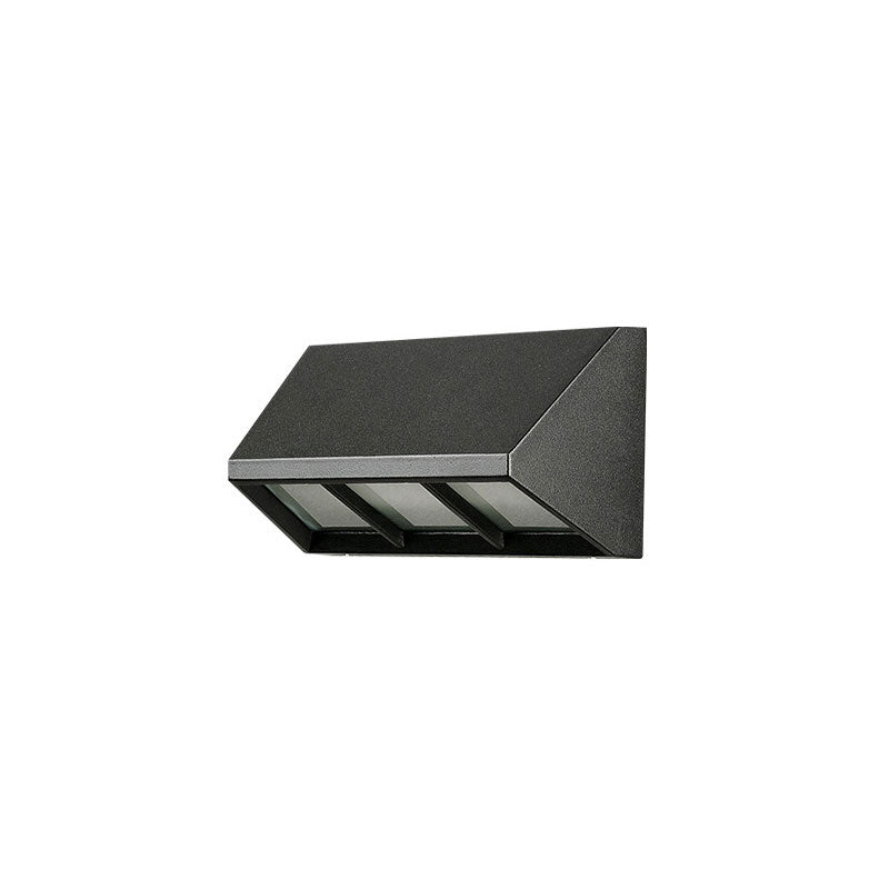 Frendorf | Dreieckige Prisma Metallische LED Wandleuchte Einfachheit Texturiert Schwarze Wandlampe Beleuchtung für Patio