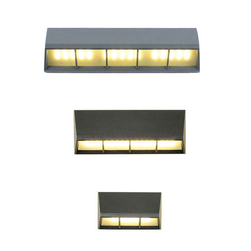 Frendorf | Dreieckige Prisma Metallische LED Wandleuchte Einfachheit Texturiert Schwarze Wandlampe Beleuchtung für Patio