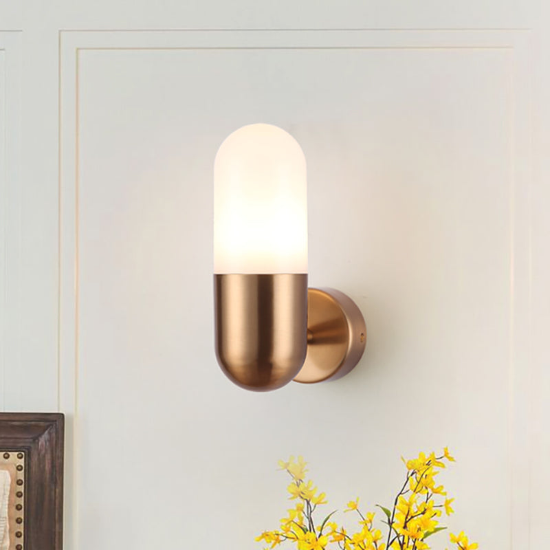 Frendorf | Kapsule Metalen Wandlamp Postmodern 1 Licht Zwart/Grijs/Wit Wandgemonteerde Lamp voor Slaapkamer