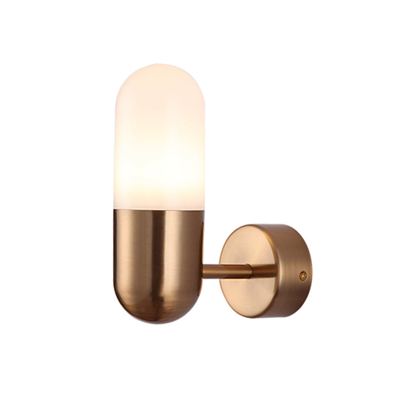 Frendorf | Kapsule Metalen Wandlamp Postmodern 1 Licht Zwart/Grijs/Wit Wandgemonteerde Lamp voor Slaapkamer