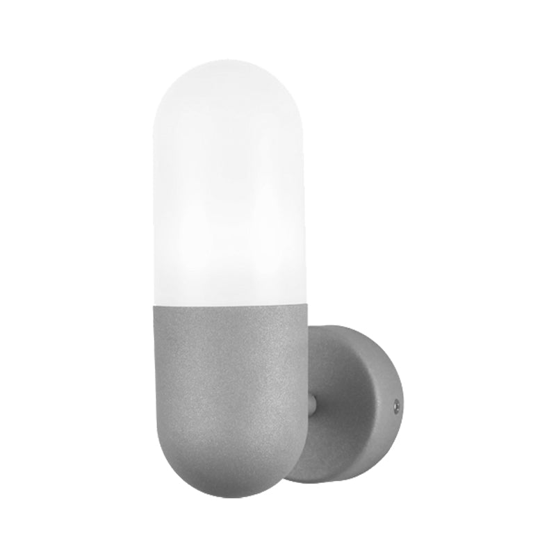 Frendorf | Kapsule Metalen Wandlamp Postmodern 1 Licht Zwart/Grijs/Wit Wandgemonteerde Lamp voor Slaapkamer