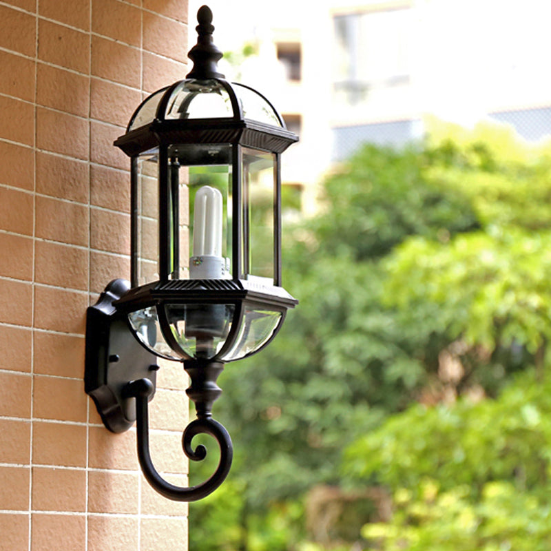 Frendorf | Vogelkooi Schaduw Helder Glas Muurverlichting Rustiek 1 Lampe Innenhof Wand Lichtarmatur