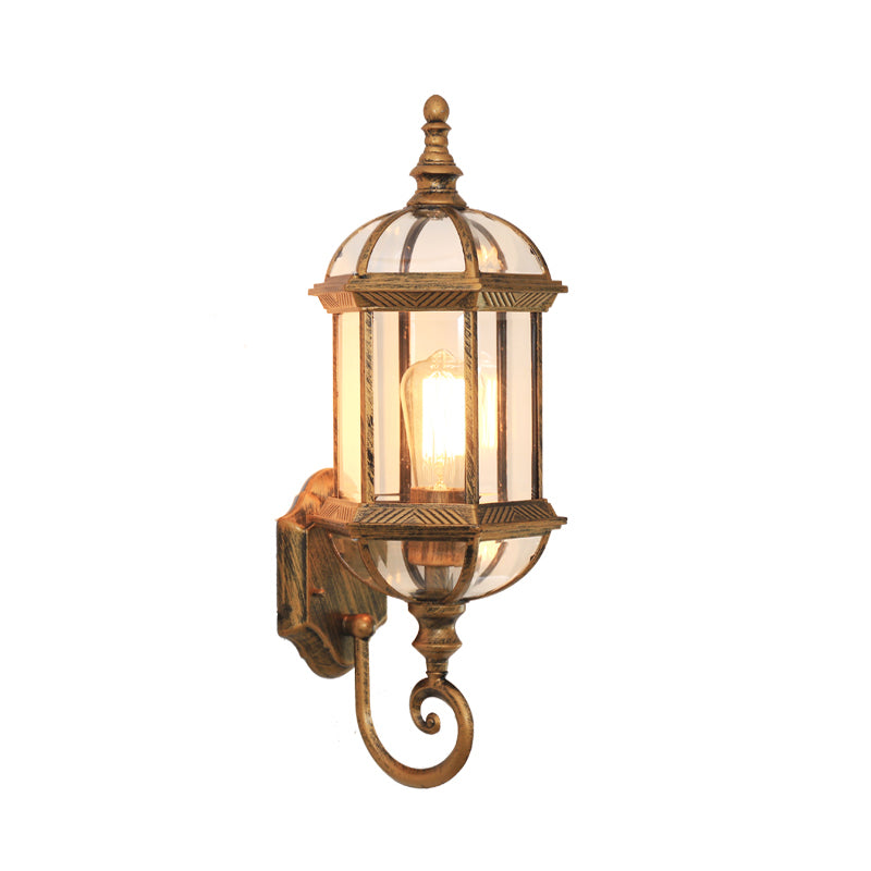 Frendorf | Vogelkooi Schaduw Helder Glas Muurverlichting Rustiek 1 Lampe Innenhof Wand Lichtarmatur