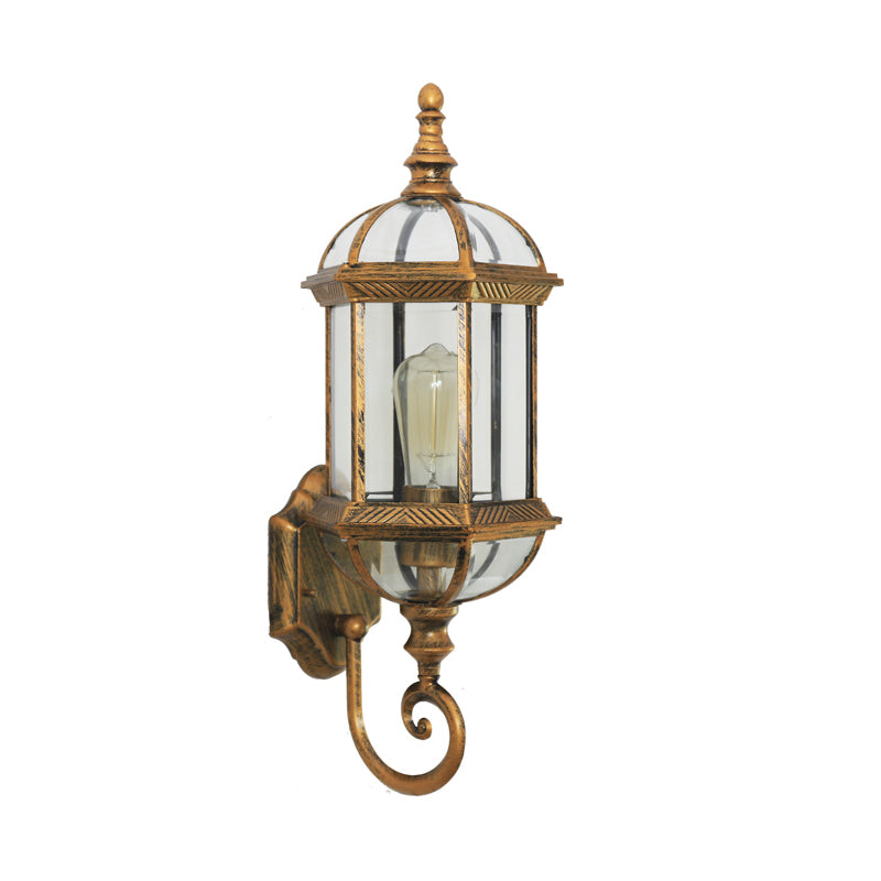 Frendorf | Vogelkooi Schaduw Helder Glas Muurverlichting Rustiek 1 Lampe Innenhof Wand Lichtarmatur