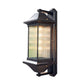 Frendorf | Geribbelte Glazen Rechthoekige Schaduw Wandlamp Classic Single Buiten Wandverlichting Fixture in Koffie