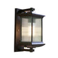 Frendorf | Geribbelte Glazen Rechthoekige Schaduw Wandlamp Classic Single Buiten Wandverlichting Fixture in Koffie