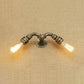 Frendorf | 2 Köpfe Wand Sconce Licht mit Wasserrohr Schmiedeeisen Industriellen Restaurant Wandbeleuchtung in Bronze/Antik Messing