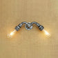 2 Köpfe Wandlampe Licht mit Wasserrohr Schmiedeeisen Industrie Restaurant Wandbeleuchtung in Bronze/Antikmessing