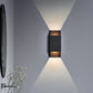 Frendorf | 1 Licht Schlafzimmer Auf- und Abwärts LED Wandleuchte mit geometrischem Metallschirm Schwarz/Grau/Weiß Wandmontage Licht