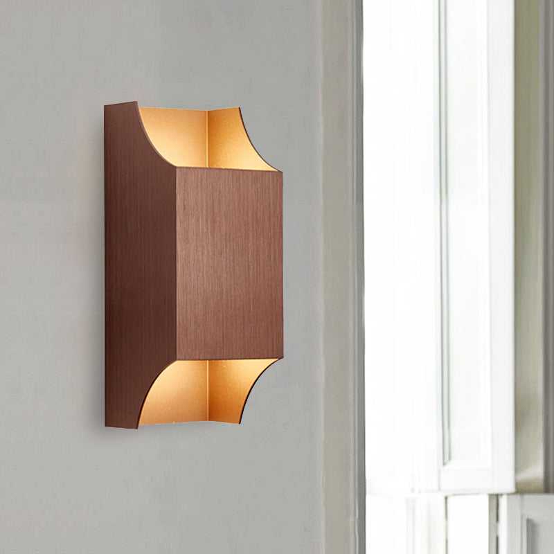 Frendorf | 1 Licht Schlafzimmer Auf- und Abwärts LED Wandleuchte mit geometrischem Metallschirm Schwarz/Grau/Weiß Wandmontage Licht