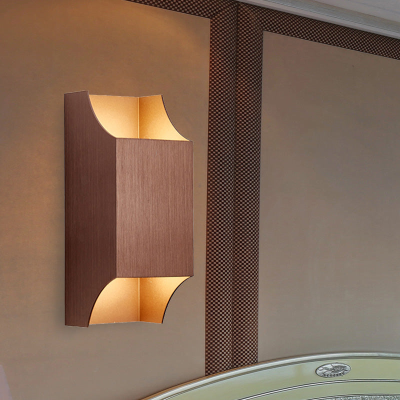 Frendorf | 1 Licht Schlafzimmer Auf- und Abwärts LED Wandleuchte mit geometrischem Metallschirm Schwarz/Grau/Weiß Wandmontage Licht