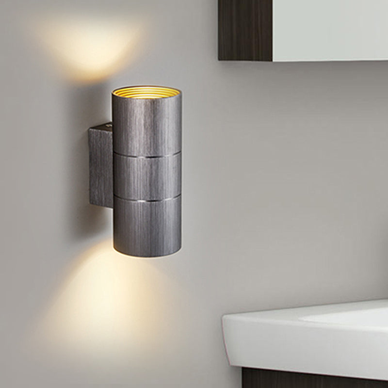 Frendorf | Tubular LED Op- en Neer Wandlamp Modern Metaal 1 Licht Zwart/Grijs/Goud Wandlamp voor Badkamer