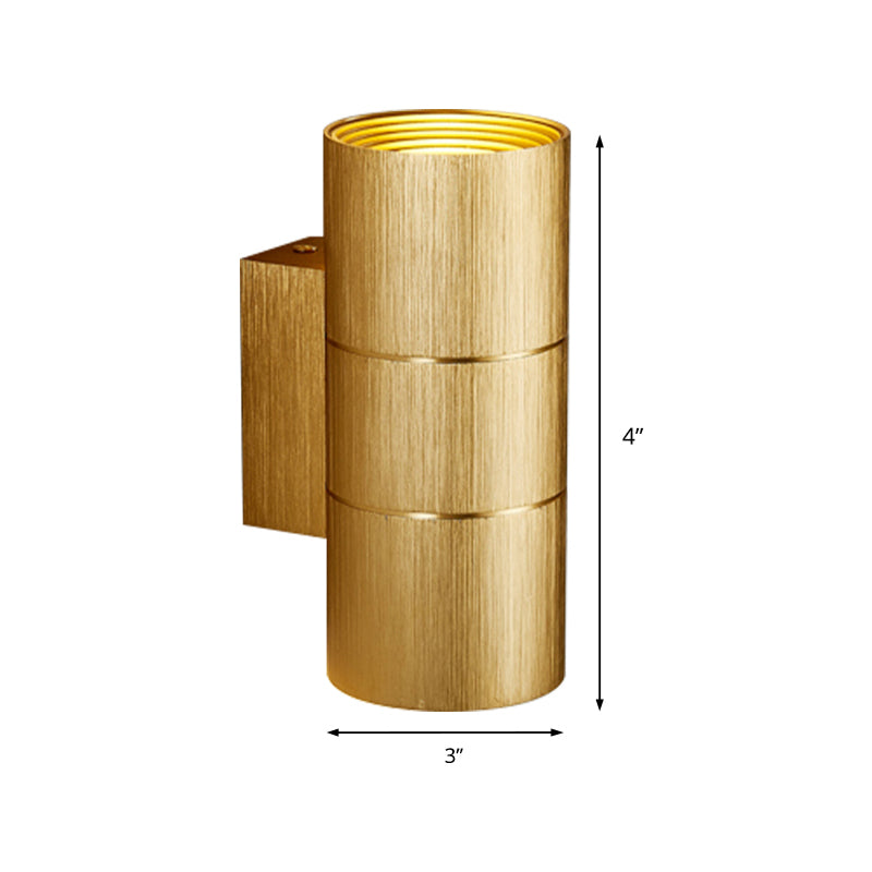 Frendorf | Tubular LED Op- en Neer Wandlamp Modern Metaal 1 Licht Zwart/Grijs/Goud Wandlamp voor Badkamer