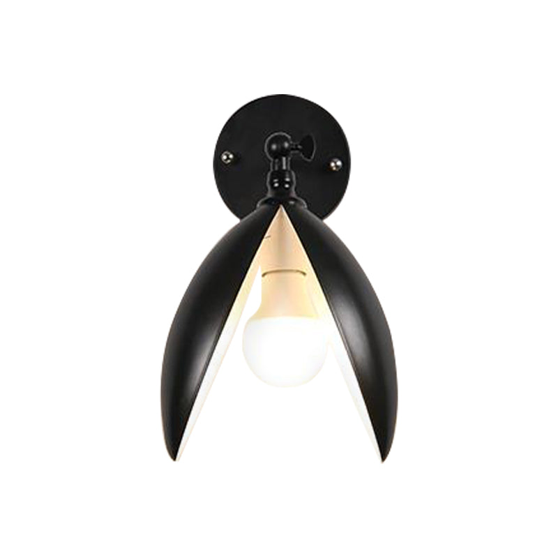 Blooming Bud Wandlampe Moderner Metall 1 Licht Schwarz/Weiß Wandmontierte Lampe für das Wohnzimmer