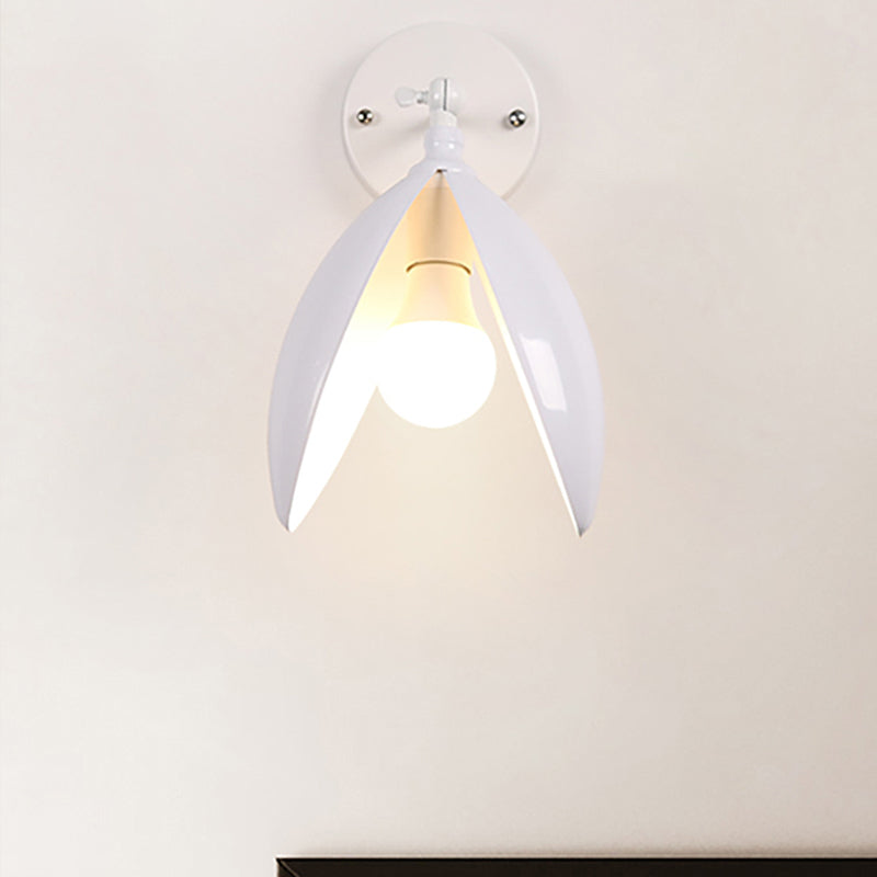 Blooming Bud Wandlampe Moderner Metall 1 Licht Schwarz/Weiß Wandmontierte Lampe für das Wohnzimmer